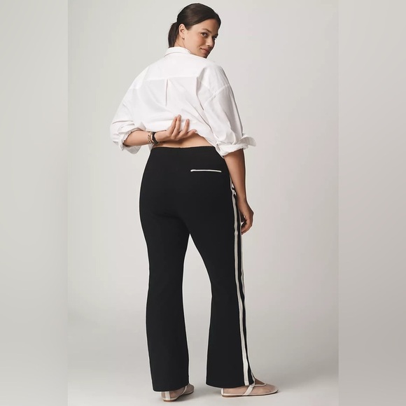 NWT! Anthropologie Black/White Maeve Pull-On Track Pants  🕸️ 🕶️ - Picture 7 of 9